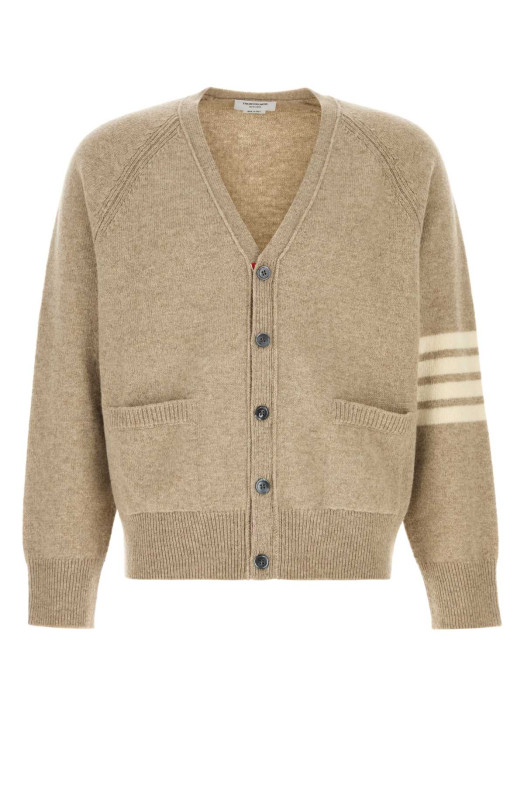 Cappuccino wool cardigan Blue THOM BROWNE (MKC613AY1026)