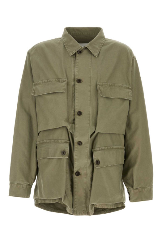 Sage green cotton jacket MAISON MARGIELA (S67AM0103M35574)