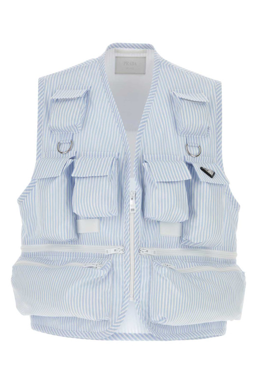 Embroidered poplin vest PRADA (SGC499SOOO14JN)