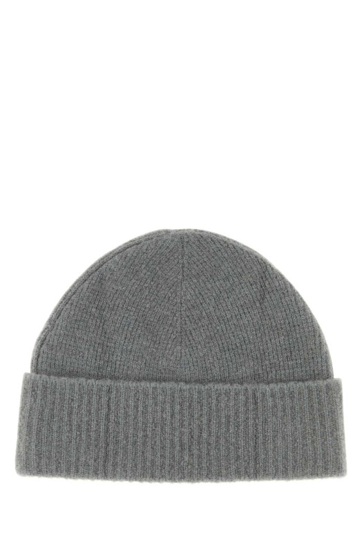 Grey stretch alpaca blend beanie AMI (UBO005KN0135) Grey stretch alpaca blend beanie AMI (UBO005KN0135)