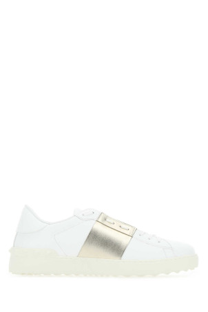 White  leather Open sneakers with platinum band VALENTINO GARAVANI (UY2S0830FLR) White  leather Open sneakers with platinum band VALENTINO GARAVANI (UY2S0830FLR)