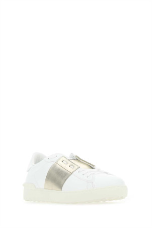 White  leather Open sneakers with platinum band VALENTINO GARAVANI (UY2S0830FLR) White  leather Open sneakers with platinum band VALENTINO GARAVANI (UY2S0830FLR)