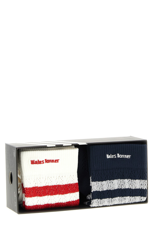 Набор носков Adidas Originals by Wales Bonner «3S» Разноцветный KB2324CWHITENBROWN