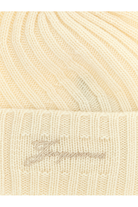 JACQUEMUS 'Le Bonnet Tourni' кап White 25HACU00767AK00287110 JACQUEMUS 'Le Bonnet Tourni' кап White 25HACU00767AK00287110