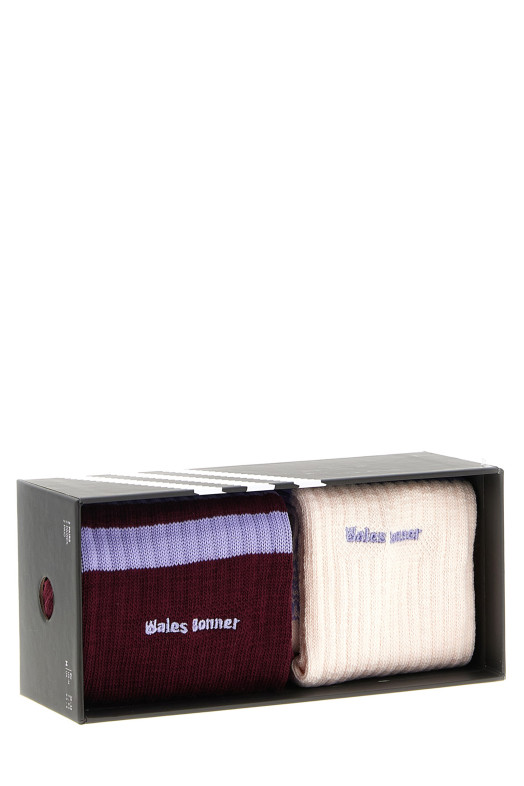 Набор носков Adidas Originals by Wales Bonner «3S» Разноцветный KD7727MAROONWONQUA