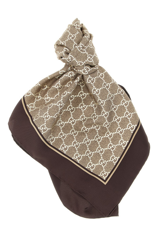GG lamé scarf Brown