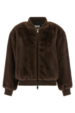 Куртка-бомбер зі штучного хутра Коричнева PAROSH D431754PULSE808 Куртка-бомбер зі штучного хутра Коричнева PAROSH D431754PULSE808