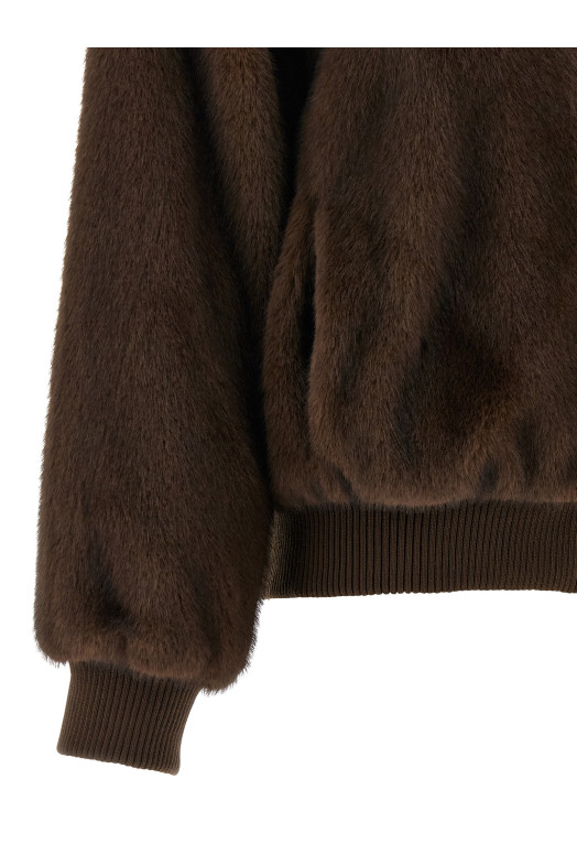 Куртка-бомбер зі штучного хутра Коричнева PAROSH D431754PULSE808