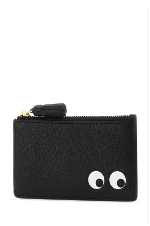 Black leather Eyes card holder Black ANYA HINDMARCH (5050925142717)