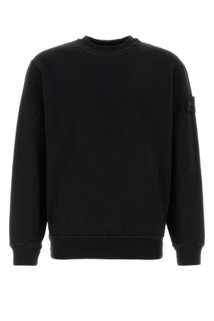 Black stretch cotton sweatshirt Black STONE ISLAND (610006928)