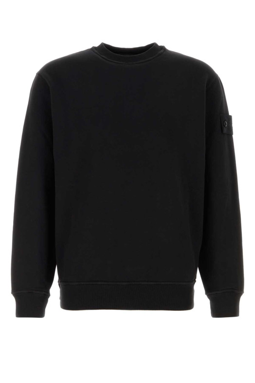 Black stretch cotton sweatshirt Black STONE ISLAND (610006928)