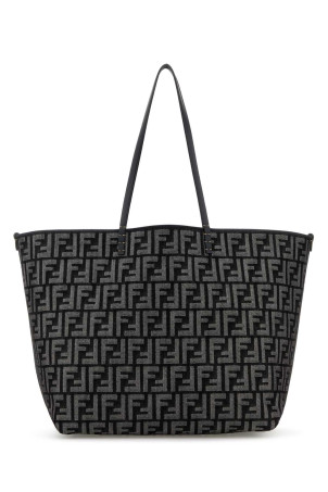 Embroidered denim large Roll shopping bag FENDI (8BH425AUT4)