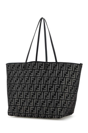 Embroidered denim large Roll shopping bag FENDI (8BH425AUT4)