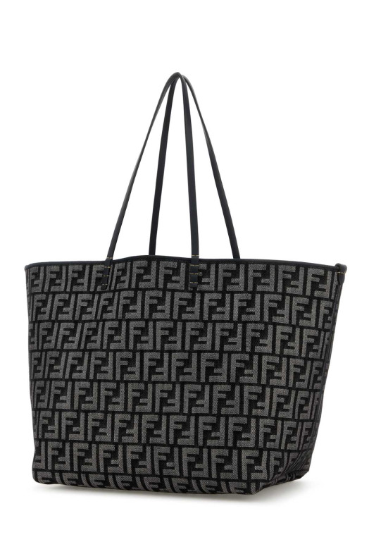 Embroidered denim large Roll shopping bag FENDI (8BH425AUT4)