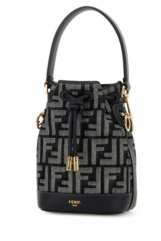 Прикрашена джинсова сумка-відро Mon Tresor FENDI (8BS109AUT4)