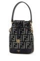 Прикрашена джинсова сумка-відро Mon Tresor FENDI (8BS109AUT4)