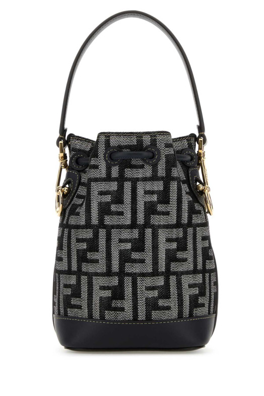 Прикрашена джинсова сумка-відро Mon Tresor FENDI (8BS109AUT4)