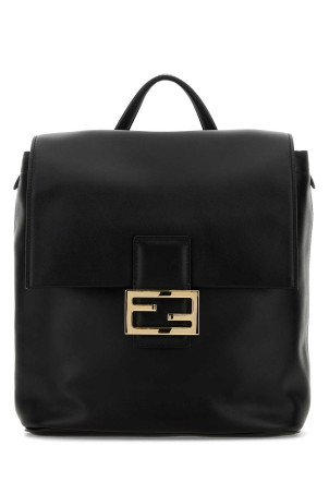 Black leather backpack Black FENDI (8BZ057AYJ1)
