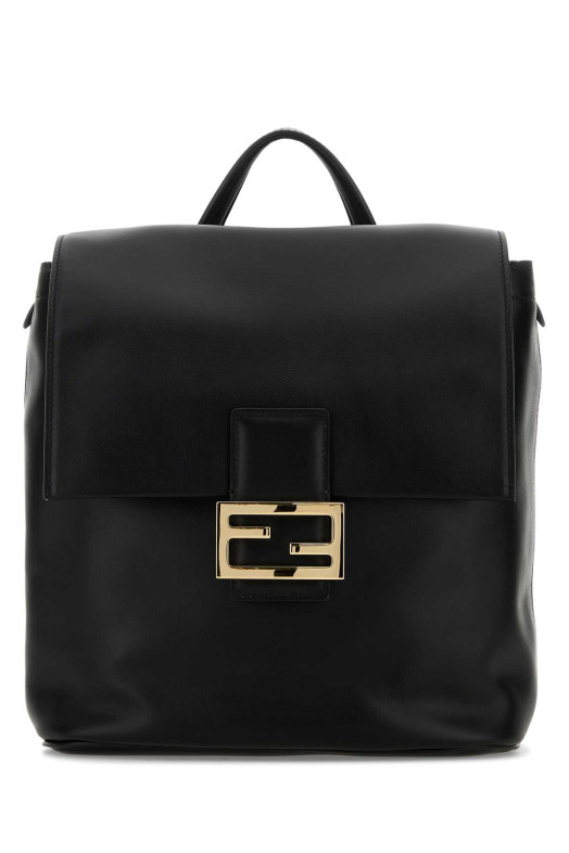 Black leather backpack Black FENDI (8BZ057AYJ1) Black leather backpack Black FENDI (8BZ057AYJ1)