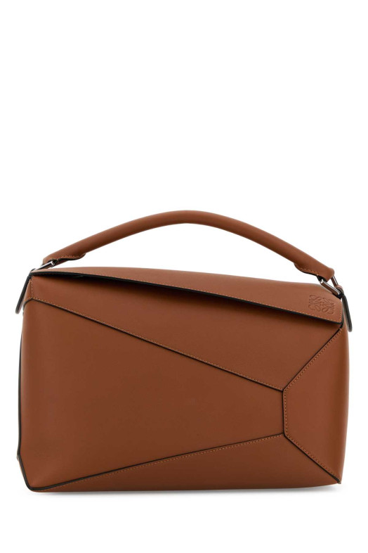 Brown leather large Puzzle Edge handbag Beige LOEWE (B510P00X04)