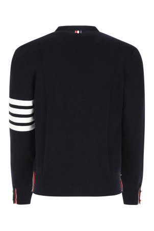 Navy blue cotton cardigan Black THOM BROWNE (MKC171A00219) Navy blue cotton cardigan Black THOM BROWNE (MKC171A00219)