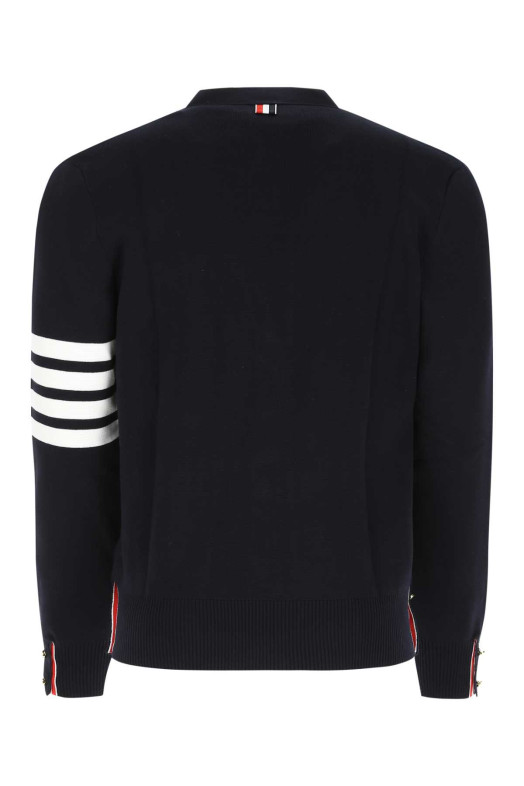 Navy blue cotton cardigan Black THOM BROWNE (MKC171A00219) Navy blue cotton cardigan Black THOM BROWNE (MKC171A00219)