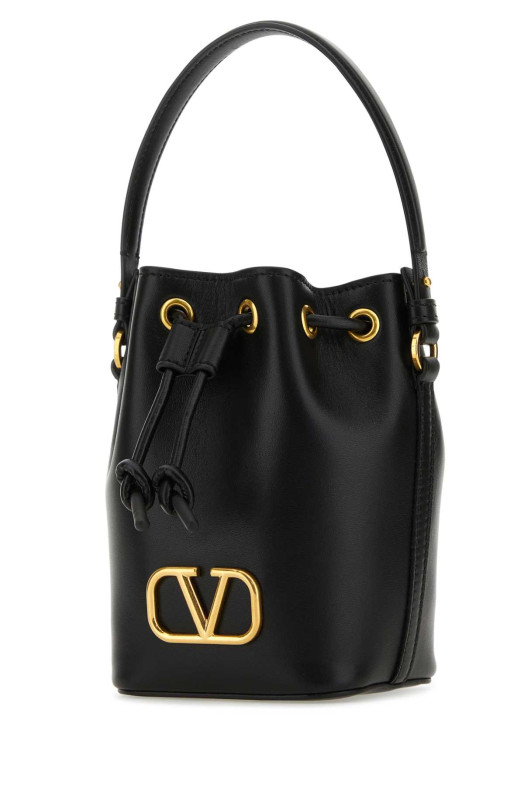Black nappa leather VLogo Signature bucket bag Black VALENTINO GARAVANI (7W2P0Z44VNL)