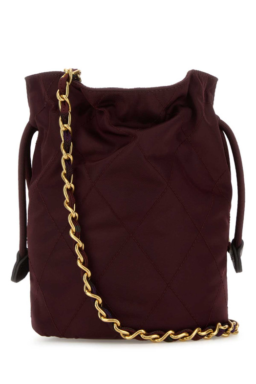 Burgundy canvas Horseshoe bucket bag BURBERRY (8118451)