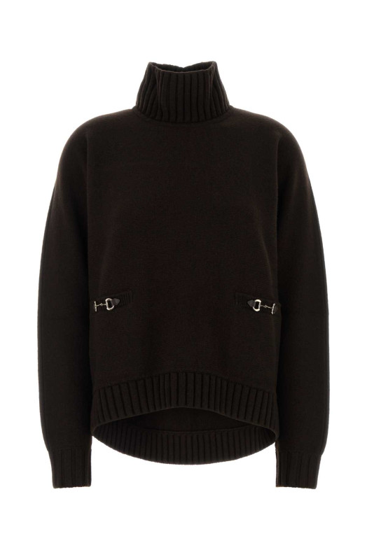 Brown wool blend oversize sweater GUCCI (828685XKEVK)
