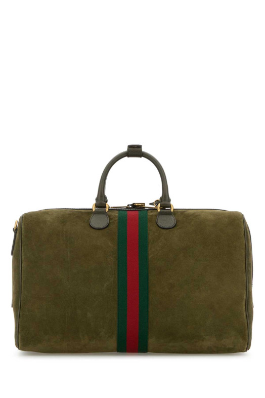 Olive green suede medium Gucci Savoy travel bag GUCCI (834460AAE1D)