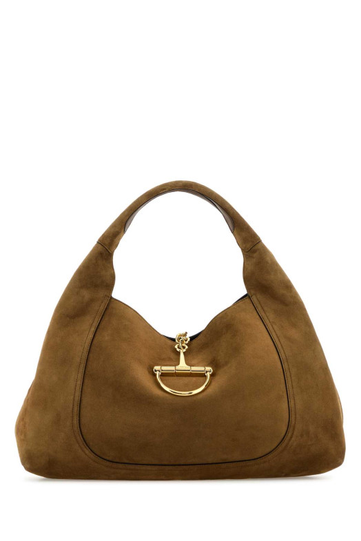 Camel suede maxi Gucci Softbit shoulder bag GUCCI (837466AAFLB)