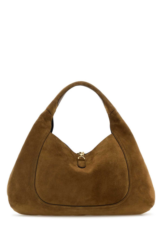 Camel suede maxi Gucci Softbit shoulder bag GUCCI (837466AAFLB)