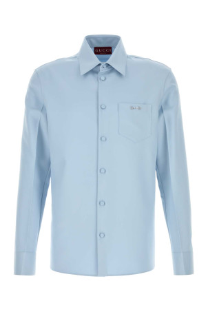 Пастельно-блакитна сорочка з технічної панами GUCCI (841624ZAT43)