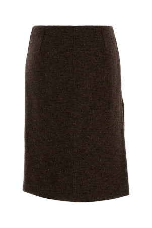 Melange chocolate wool blend skirt GUCCI (846316ZAT2D)