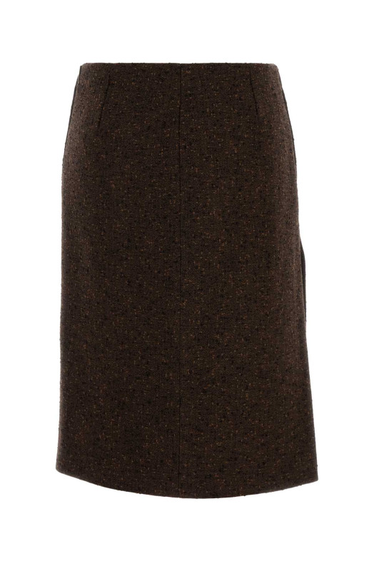 Melange chocolate wool blend skirt GUCCI (846316ZAT2D)