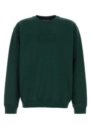 Bottle green cotton sweatshirt GUCCI (848737XJHKI)