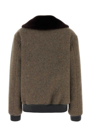 Melange brown wool jacket MIU MIU (ML1363SOOO1799)