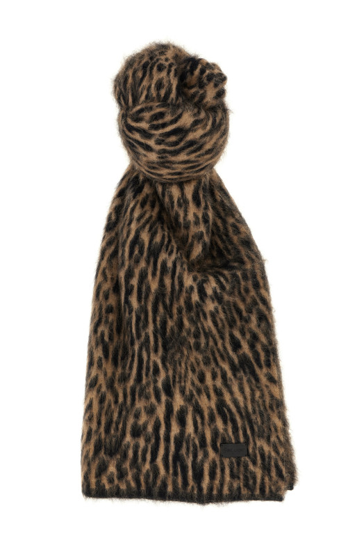 Шарф из мохера Коричневый SAINT LAURENT 8414353YQ319760