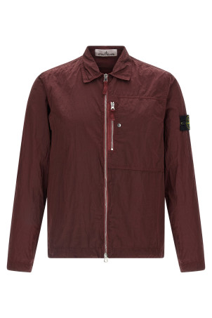 Logo badge overshirt Bordeaux