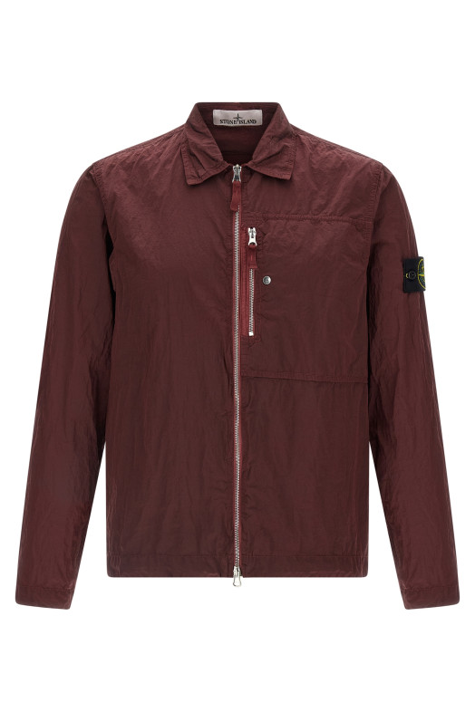 Logo badge overshirt Bordeaux