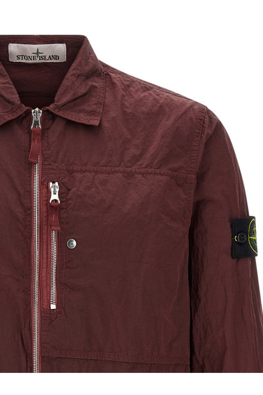 Logo badge overshirt Bordeaux