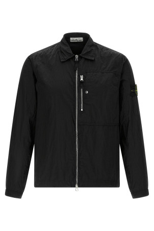 Logo badge overshirt Black