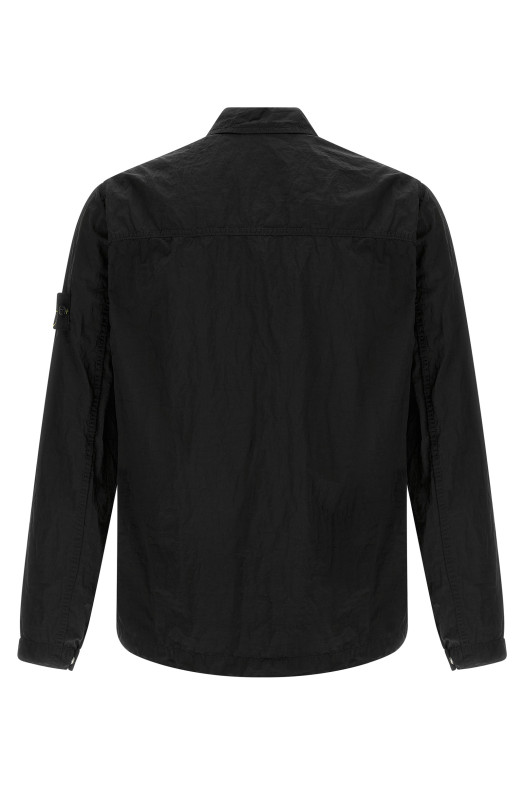 Logo badge overshirt Black