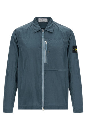 Logo badge overshirt Blue
