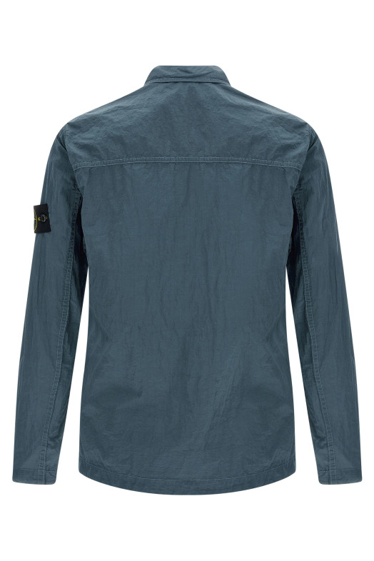 Logo badge overshirt Blue