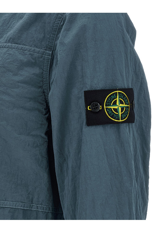 Logo badge overshirt Blue