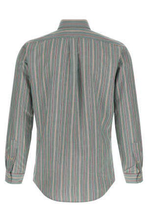 Button-down striped shirt Green