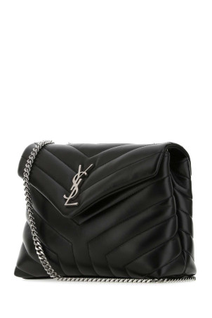Black leather small LouLou shoulder bag Black SAINT LAURENT (494699DV726)