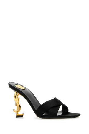 Black satin Opyum 85 mules Black SAINT LAURENT (8189319QAB1)