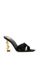 Black satin Opyum 85 mules Black SAINT LAURENT (8189319QAB1)